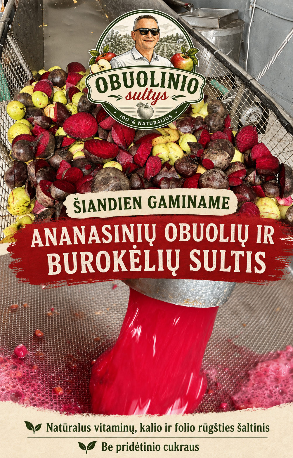 obuolinio-1867 Ananasinių obuolių ir burokėlių sultys - Image 1