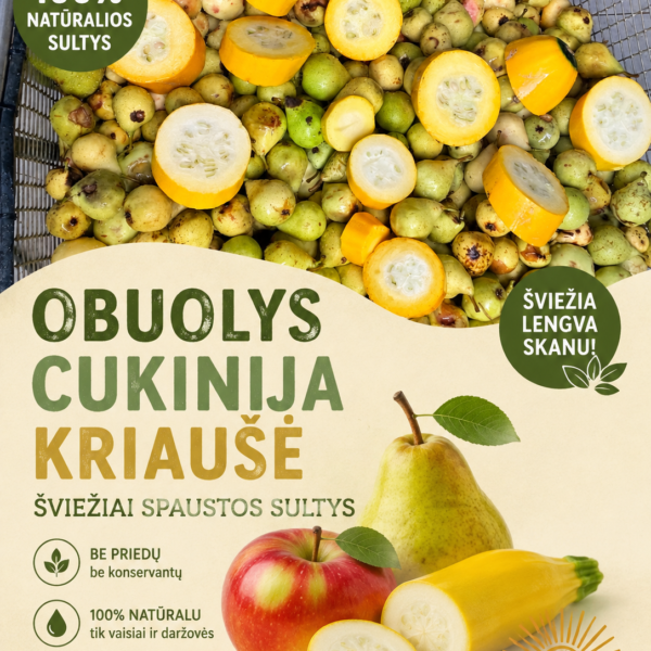 Obuolių, kriaušių ir cukinijų sultys